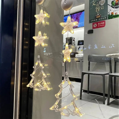 3PCS Christmas LED Star Window Hanging Lights