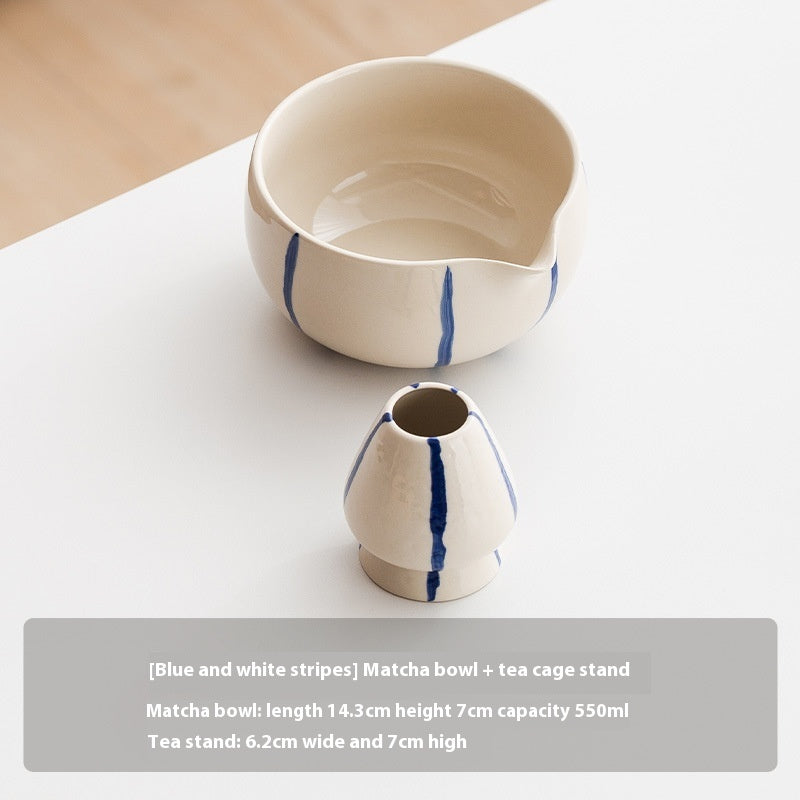 Matcha Tea Set – Bamboo Whisk, Bowl & Fine Mesh Strainer