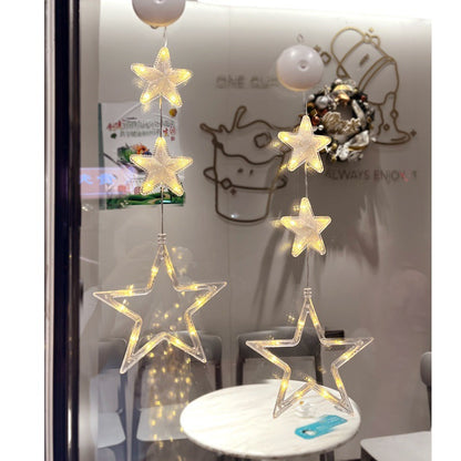 3PCS Christmas LED Star Window Hanging Lights