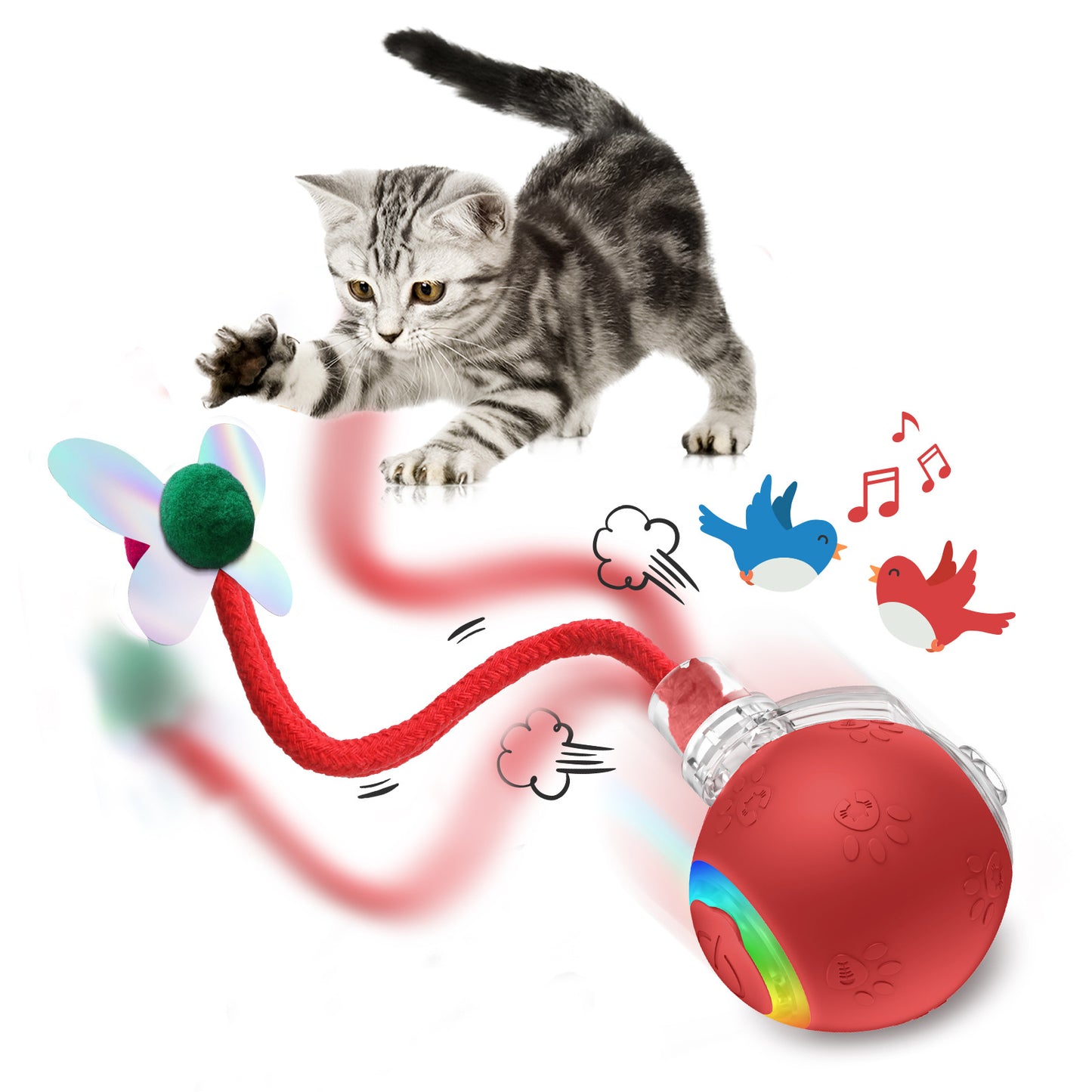 Intelligent Gravity Cat Toy Ball Strap Electric Rope Cat Teaser Toy Cat Toy