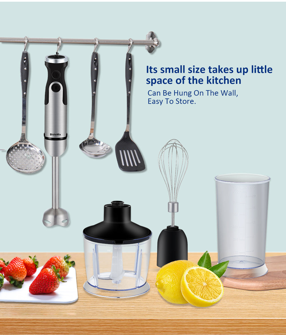 3-in-1 Handheld Immersion Blender Set – Mixer, Chopper & Whisk Attachment