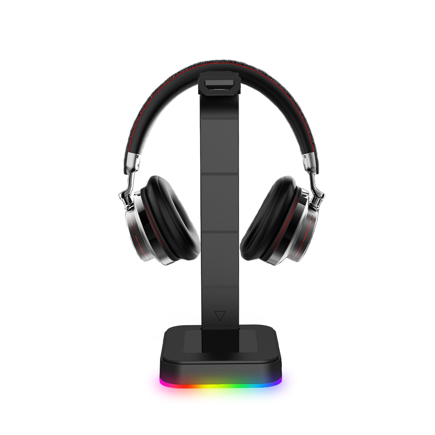 2-in-1 RGB Gaming Headphone Stand with Power Strip – Desktop Headset Holder, USB Charging & LED Light Base